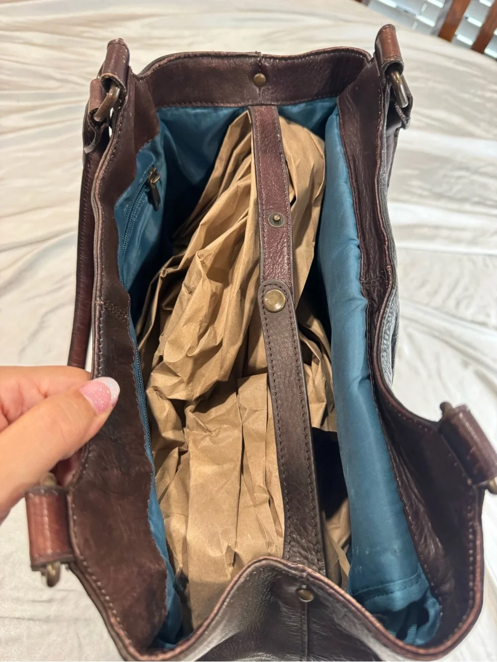 SOLO Brown Leather Laptop Business Tote Shoulder Bag